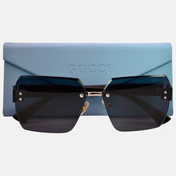 Gucci Women’s Oversized Sunglasses | Gray Lens | Silver & Black | 62-14-145 |New - Picture 1 of 16